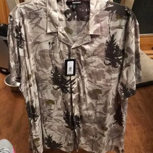 Murano men’s casual palm leaf shirt.